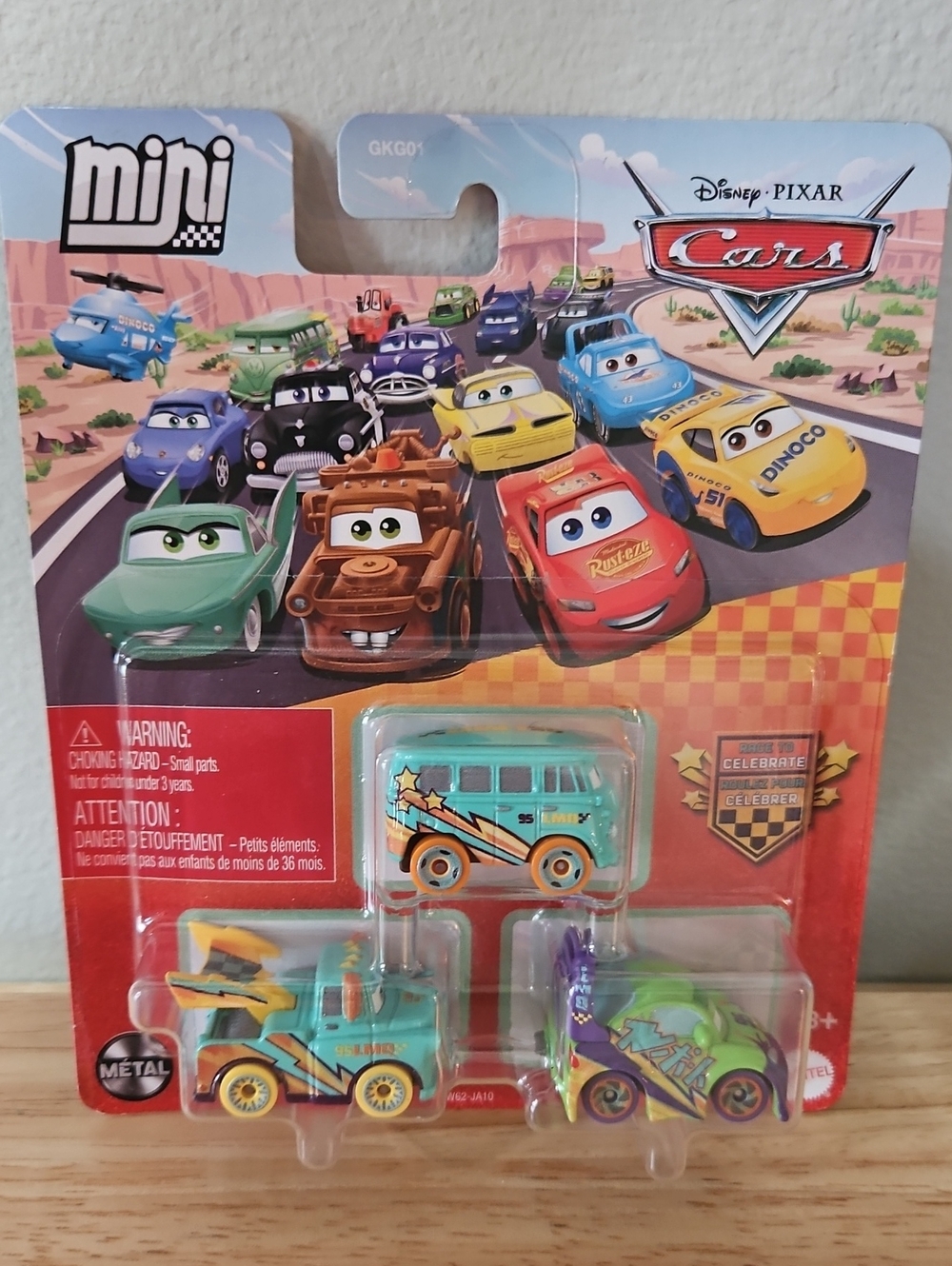 Disney Pixar Cars Mini Racers Race to Celebrate 3-Pack NIP Mattel